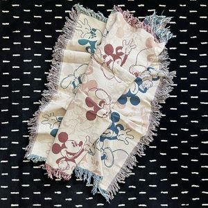 Mickey Mouse Disney Parks Fringed Woven Tapestry Throw Blanket
